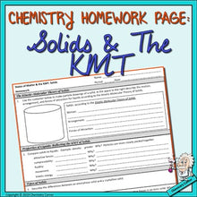 Load image into Gallery viewer, Chemistry Homework: Solids & The Kinetic-Molecular Theory
