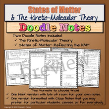 Load image into Gallery viewer, States of Matter & The Kinetic-Molecular Theory Doodle Notes