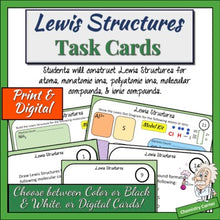Load image into Gallery viewer, Lewis Dot Structure Task Cards- Print & Digital |Distance Learning