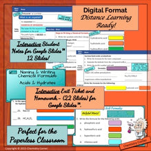 Load image into Gallery viewer, Naming & Writing Chemical Formulas: Acids & Hydrates |Distance Learning