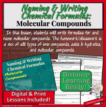 Load image into Gallery viewer, Naming & Writing Molecular Formulas – Print/Digital- |Distance Learning