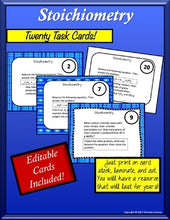 Load image into Gallery viewer, Stoichiometry Task Cards