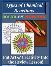 Load image into Gallery viewer, Types of Chemical Reactions: COLOR-BY-NUMBER