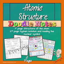 Load image into Gallery viewer, Atomic Structure Doodle Notes