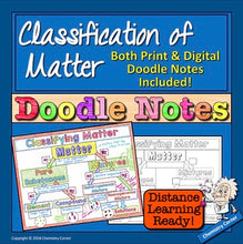 Load image into Gallery viewer, Classifying Matter Doodle Notes Print and Digital Distance Learning