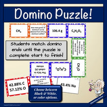 Load image into Gallery viewer, % Composition, Empirical & Molecular Formulas Domino Puzzle