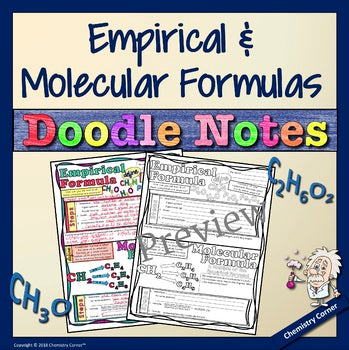 Empirical & Molecular Formulas Doodle Notes – Chemistry Corner
