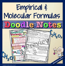 Load image into Gallery viewer, Empirical & Molecular Formulas Doodle Notes