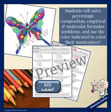 Load image into Gallery viewer, Percent Composition, Empirical & Molecular Formulas Color-by-Number