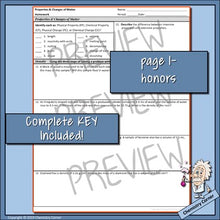 Load image into Gallery viewer, Chemistry Homework: Properties & Changes In Matter w/ Density