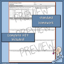 Load image into Gallery viewer, Chemistry Homework: Properties & Changes In Matter w/ Density