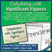 Load image into Gallery viewer, Chemistry: Calculating with Significant Figures Print & Digital