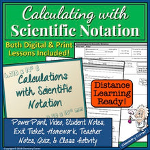 Load image into Gallery viewer, Chemistry: Calculating with Scientific Notation Print & Digital