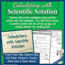 Load image into Gallery viewer, Chemistry: Calculating with Scientific Notation Print & Digital