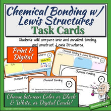 Load image into Gallery viewer, Chemical Bonding with Lewis Structures Task Cards |Distance Learning