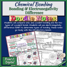 Load image into Gallery viewer, Chemical Bonding and END Doodle Notes: Print & Digital |Distance Learning