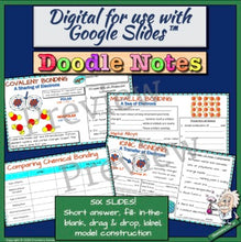 Load image into Gallery viewer, Chemical Bonding: TYPES OF BONDS Doodle Notes: Print/Digital |Distance Learning