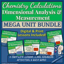 Load image into Gallery viewer, Chemistry Calculations, Dimensional Analysis & Measurement: MEGA UNIT BUNDLE