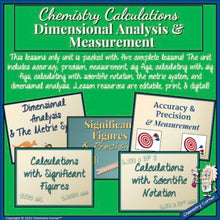 Load image into Gallery viewer, Chemistry Calculations/Dimensional Analysis/Measurement: LESSONS ONLY UNIT BUNDL