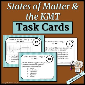 States of Matter & The Kinetic-Molecular Theory Task Cards