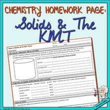 Load image into Gallery viewer, Chemistry Homework: Solids &amp; The Kinetic-Molecular Theory
