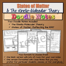 Load image into Gallery viewer, States of Matter &amp; The Kinetic-Molecular Theory Doodle Notes
