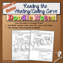 Load image into Gallery viewer, Chemistry: Reading the Heating/Cooling Curve Doodle Notes
