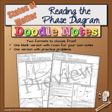 Load image into Gallery viewer, Chemistry: Reading the Phase Diagram Doodle Notes
