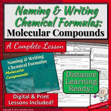 Load image into Gallery viewer, Naming &amp; Writing Molecular Formulas – Print/Digital- |Distance Learning
