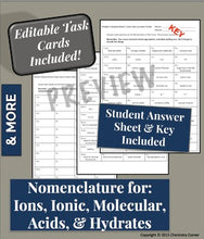 Load image into Gallery viewer, Nomenclature Task Cards

