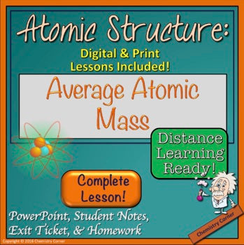 Atomic Structure: Average Atomic Mass- Print & Digital |Distance Learning