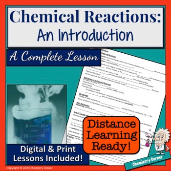 Chemical Reactions—An Introduction Lesson – Print & Digital |Distance Learning
