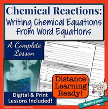 Load image into Gallery viewer, Chemical Reactions: Writing Chemical Equations from Word Equations Print/Digital
