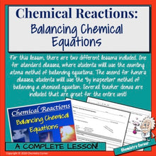 Load image into Gallery viewer, Chemical Reactions:Balancing Chemical Equations Print/Digital |Distance Learning
