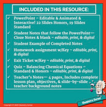 Load image into Gallery viewer, Chemical Reactions:Balancing Chemical Equations Print/Digital |Distance Learning
