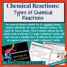 Load image into Gallery viewer, Chemical Reactions: Types of Chemical Reactions Print/Digital |Distance Learning
