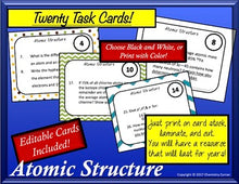 Load image into Gallery viewer, Chemistry: Atomic Structure Task Cards
