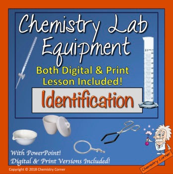 Chemistry Lab Equipment- Identification with Print and Digital Lessons