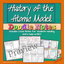 Load image into Gallery viewer, History of the Atomic Model Doodle Notes
