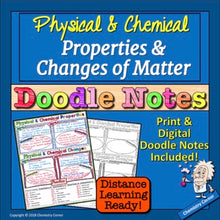Load image into Gallery viewer, Physical and Chemical Properties and Changes of Matter Doodle Notes
