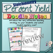 Load image into Gallery viewer, Stoichiometry: Percentage Yield Doodle Notes
