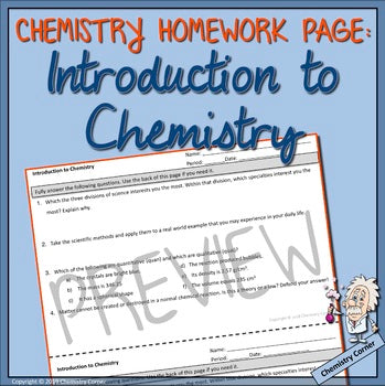 Chemistry Homework: Introduction to Chemistry