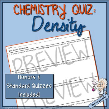 Chemistry Quiz: Density