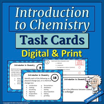 Introduction to Chemistry Task Cards - Print & Digital