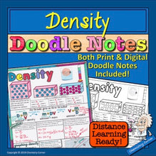 Load image into Gallery viewer, Density Doodle Notes Print and Digital Distance Learning
