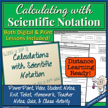 Chemistry: Calculating with Scientific Notation Print & Digital