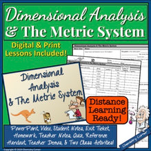 Load image into Gallery viewer, Dimensional Analysis &amp; The Metric System - Print &amp; digital |Distance Learning
