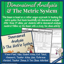 Load image into Gallery viewer, Dimensional Analysis &amp; The Metric System - Print &amp; digital |Distance Learning
