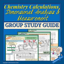 Load image into Gallery viewer, Chemistry Math, Dimensional Analysis &amp; The Metric System: Unit Group Study Guide
