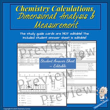 Load image into Gallery viewer, Chemistry Math, Dimensional Analysis &amp; The Metric System: Unit Group Study Guide
